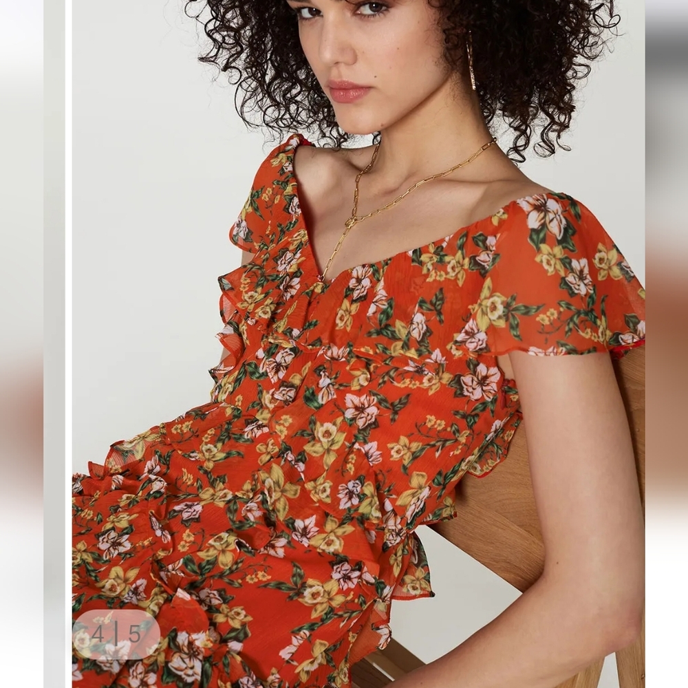 Marissa Webb Magnolia Bouquet Ruffle Dress - Picture 4 of 6